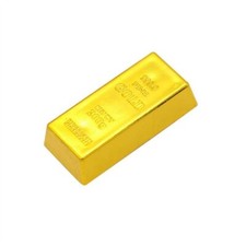 1Pc Fake Gold Bar Simulation Golden Brick Paperweight Novelty Gift Home Decor UK