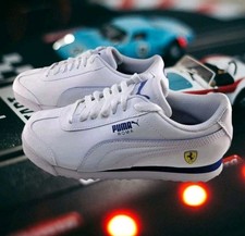 Puma Sneakers Scuderia Ferrari Roma Jr Kids Shoe Size 4C White and Blue Logo NEW