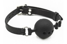 Black Breathable Silicon Ball Gag Dungeon Wheel Adult Restrain Role Play Kit