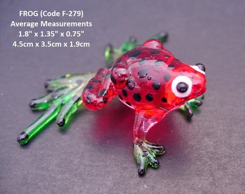 Beautiful miniature glass frog - glass,