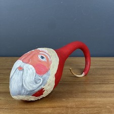 Vtg Hand Painted Gourd Santa