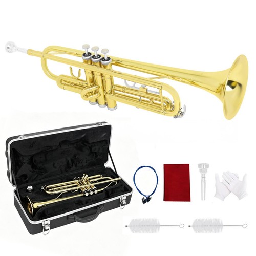 Flat trumpet hard case brass - b-flat,