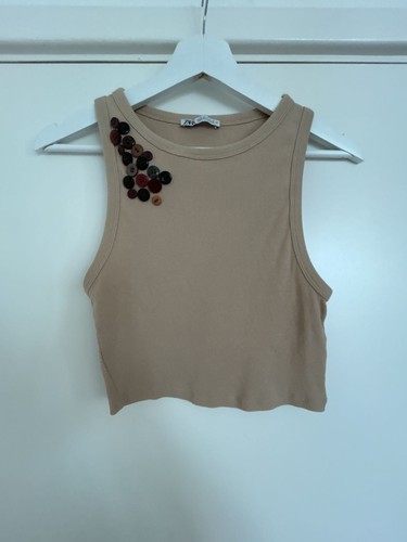 Zara ribbed crop tank - ribbed, top