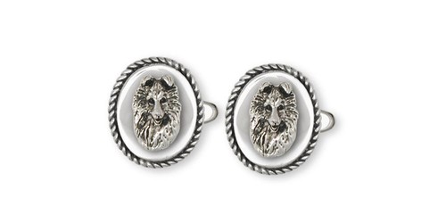 Collie cufflinks jewelry - collie,