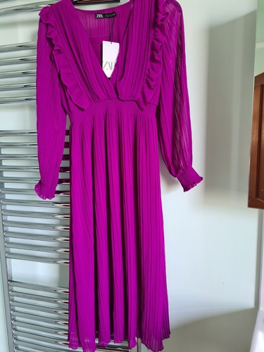 Zara ladies purple pleated - purple,