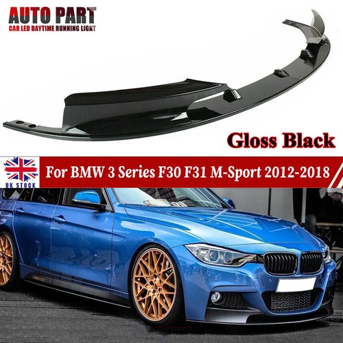 Glossy black front bumper - black,