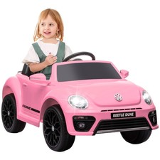 AIYAPLAY Volkswagen Beetle Licensed 12V Ride on Car w/ Remote Control, Pink