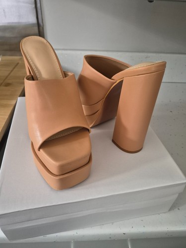Womens nude slip platform - slip, on