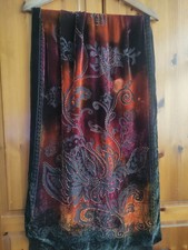 Tie Rack Frangi Vintage Devore Silk Blend Beaded Beautiful Colourful Scarf.