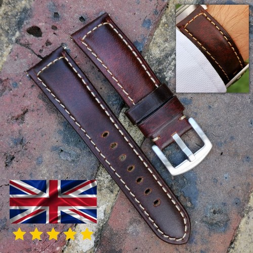 Handmade brown leather watch - brown,