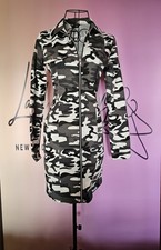 Bodycon Camo Zip Up Dress Size 10