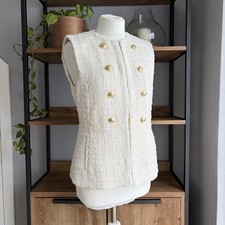Zara Boucle Tweed Waistcoat M