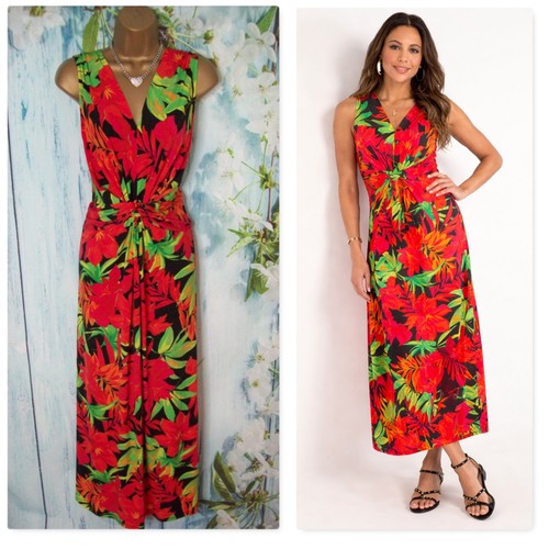 Bonmarche red tropical midi - bonmarche,