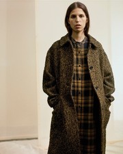 Toast Textured Tweed Coat Size