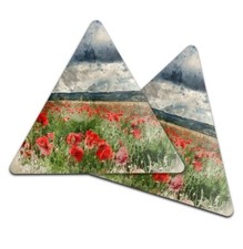 2x Triangle Coaster - Poppy