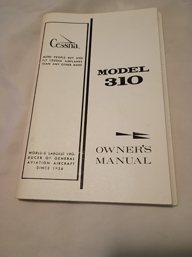 Cessna model 310 owner - 310, owner's