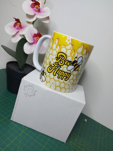 Bee happy mug - bee, novelty