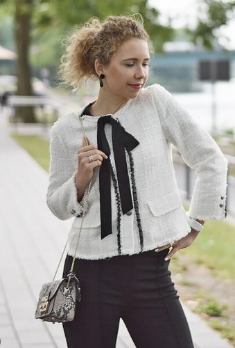 Zara woman white - white, tweed