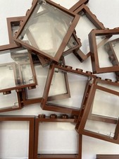 Reddish Brown LEGO Windows 1 x 4 x 3  (10 Pack)