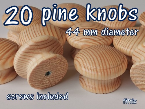 Set pine wooden knobs - ,