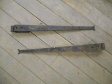 Original reclaimed wrought iron/steel   heavy duty wooden gate hinges pair    