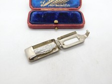 Religious Relic Saint in Chrome Metal Box Antique Art Deco c1920