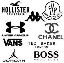 9cm branded Iron On Logos Monc Van, Jord, Ted, Boss