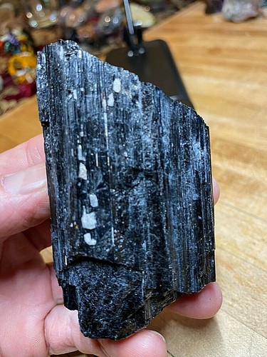 Black tourmaline crystal - black,