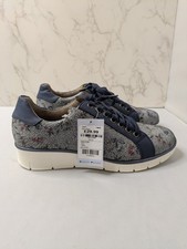 Pavers Blue/Silvery grey Patterned Trainers Size UK 7 New With Tags