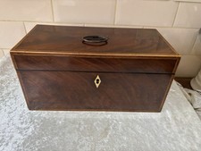 Georgian Mahogany Wood Tea Chest  Caddie Box