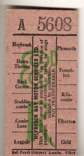 Bus tram ticket heybrook - /, bay