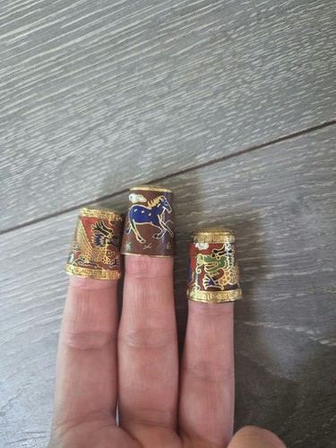 Chinese cloisonné thimbles - chinese,