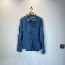 Icebreaker Shirt Mens L Blue Merino Wool Check Plaid Outdoor Hiking Gorpcore