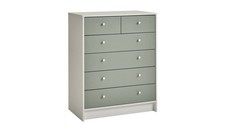 Kids Malibu 6 drawer Chest - Green and White