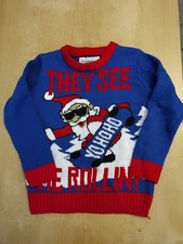 Boys Matalan Dudes Blue/Red Christmas Jumper Age 5-5 Years