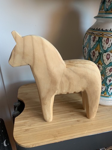 Wooden dala horse hand carved - horse,