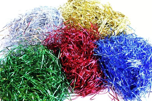Hamper shreds metallic - shreds, in
