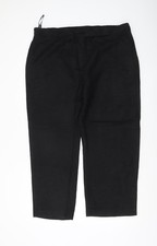 Ann Harvey Womens Black Linen Viscose Size 18 Straight Trousers