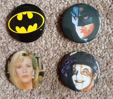 4 x BATMAN Retro Pin Badges - 1989 MOVIE BUNDLE COLLECTION