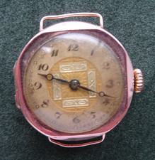 Vtg 1930 english Art Deco 9ct Solid Gold 15J Mechanical Octagonal Ladies Watch