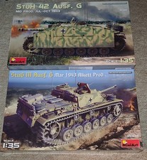 2 x WW2 GERMAN MINIART KITS, 1:35 StuH 42 Ausf G (35385) + StuG III (35385)
