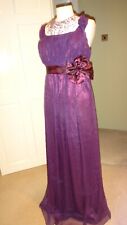 Stunning  CHERLONE Metallic Purple Chiffon Maxi Retro Style Size 16-18 Tall??