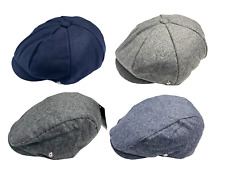 Men's Adults Ben Sherman Herringbone Flat Caps & Baker Boy Hats Grey Navy Blue