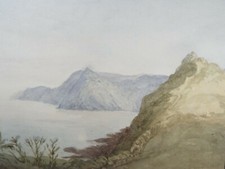Original Watercolour c1820's, 'Rocky Coast ' Unknown Artist - Marine Landscape