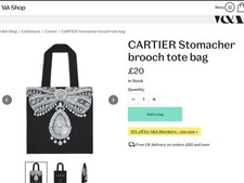 Cartier Broach Bag From V&A Shop. Unused Without Tags.