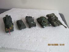 MATCHBOX CRANE & KING TIGER TANK + CATE WILLYS JEEP + 2 PLASTIC PULL BACK TANKS