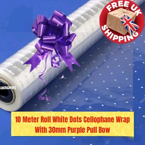 Meter roll white dots clear - white,