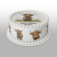 Highland Cow pre-cut Edible