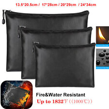 1832℉ Fireproof Money Bag Waterproof Safe Cash Box Document Envelope File Pouch