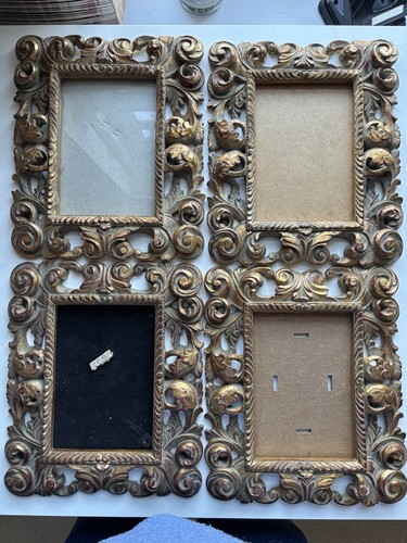 Four ornate gilded picture - ornate,